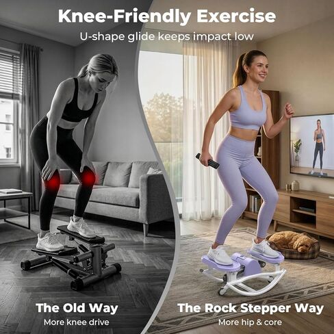 جهاز ستيبر روك للتمرين في المنزل، جهاز ستيبر هزاز بحركة جانبية من جانب إلى آخر، خطوة هزازة مع أشرطة مقاومة وحصيرة غير قابلة للانزلاق، آلة ستيبر صغيرة بسعة تحميل 250 رطل للتمرين واللياقة البدنية in Kuwait