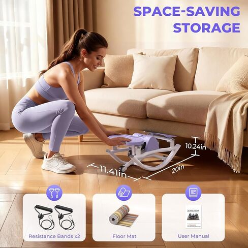 جهاز ستيبر روك للتمرين في المنزل، جهاز ستيبر هزاز بحركة جانبية من جانب إلى آخر، خطوة هزازة مع أشرطة مقاومة وحصيرة غير قابلة للانزلاق، آلة ستيبر صغيرة بسعة تحميل 250 رطل للتمرين واللياقة البدنية in Kuwait