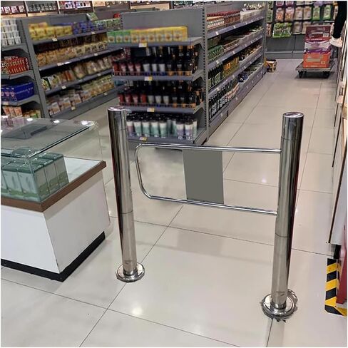 Automatic Safety Swing Gate, 90° Opening, Spring-Loaded Closure, One-Way Door for Library & Supermarket Access, Post Mount, Right Side, 40x39in Safety Barrier in Kuwait