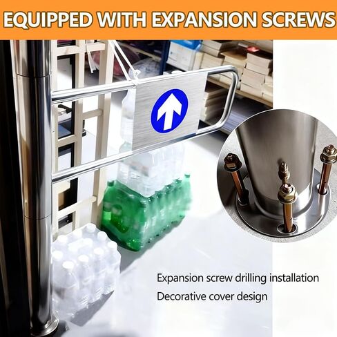 حاجز بوابة التأرجح التلقائي - باب وصول من الفولاذ المقاوم للصدأ بزاوية 90 درجة لمحلات السوبر ماركت والمكتبات والمستودعات - التحكم الآمن في الدخول وحل السلامة للمتاجر in Kuwait