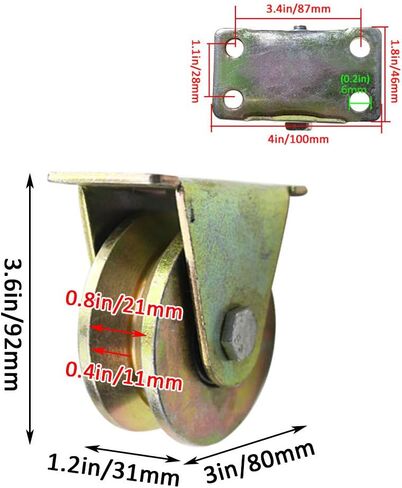 Heavy Duty 3" V Groove Steel Caster Wheel for Industrial Machines and Sliding Doors One Color in Saudi Arabia