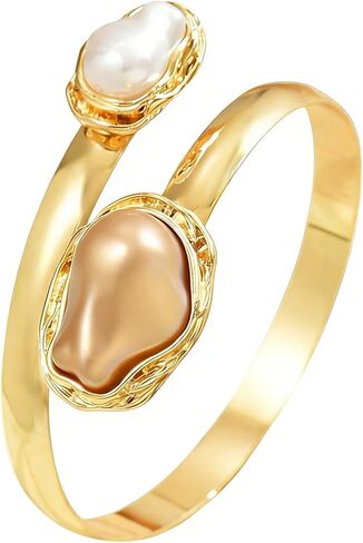 INENIMARTJ Gold Arm Cuff Jewelry for Women Baroque Pearl Arm Cuff Armband Armlet Irregular Pearl Gold Cuffs Upper Bangle Armband Armlet Bracelet for Women in Saudi Arabia