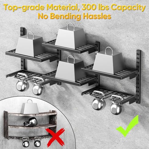 POKIPO Large Modular Power Tool Organizer Wall Mount With 6 Adjustable Shelf, Heavy Duty Iron Tool Storage Rack Loads 300lbs with 8 Cordless Tools Drill Holder,Battery Utility Rack for Garage Workshop in Kuwait