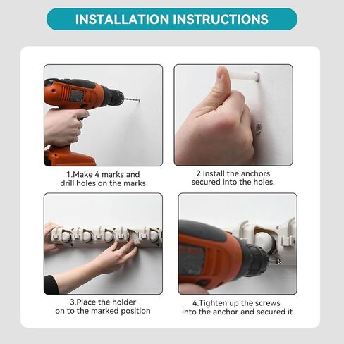 Broom Holder Wall Mount, 2 Packs Heavy Duty Cleaning Supplies Organizer, Garden Tool & Utility Closet with Hook, Mop & Broom Hook Wall Mounted for Bathroom, Garage, Kitchen, Laundry (Black-2pcs) in Saudi Arabia