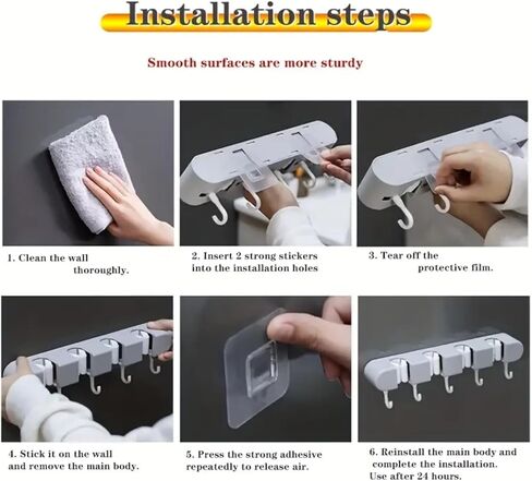 Broom Mop Holder Wall Mount, Hanger Storage Organizer for Bathroom, Kitchen, Garage, Garden, Laundry Room (4 Racks 5 Hooks) in Saudi Arabia