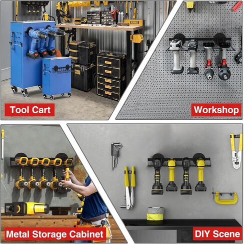Heavy Duty Magnetic Power Tool Organizer,Drill Holder Wall Mount,50 lb Garage Storage Utility Storage Thickened Drill Rack for Dewalt Milwaukee Ryobi Cordless Tool in Kuwait
