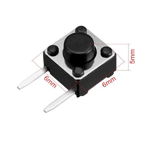 Uxcell 6x6x5 مللي متر لوحة صغيرة/مايكرو/صغيرة PCB الجانب 2 محطات اللباقة مفتاح بـزر دفع DIP 55 قطعة in Saudi Arabia