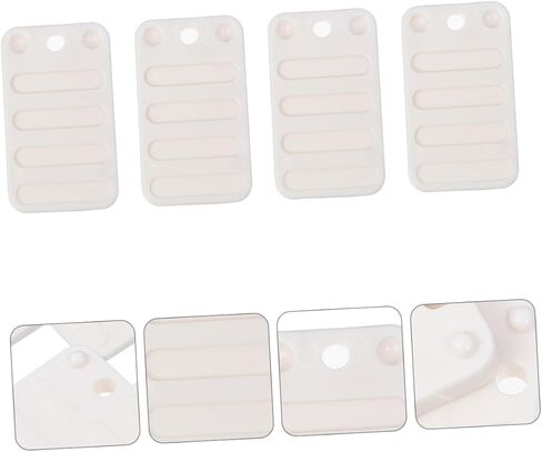 Lurrose 4Pcs White Furniture Feet Mats Bed Sofa Leg Raising Pads Durable Leveling Shims for Uneven Furniture Stabilization Easy Installation Skid Design in Saudi Arabia