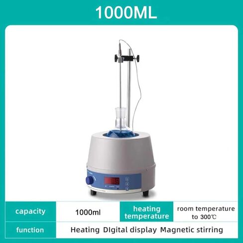 COYEUX Electric Lab Heating Mantle, 1000ml Magnetic Stirrer Heating Mantle with Magnetic Stirrer, Digital Display, Temperature and Speed Adjustable, for Laboratory in Kuwait