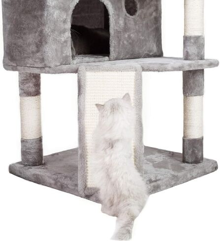 Hey-brother XL Cat Tree, 73.4 inch Cat Tower with 3 Caves, 3 Cozy Perches, Scratching Posts, Board, Activity Center Stable for Kitten/Big Cat, Beige MPJ032M in Kuwait