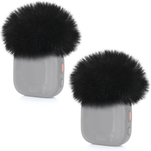 YOUSHARES Windscreen for DJI Mic 3 Transmitter (2 Pack) - Professional Wind Muff Pop Filter to Reduce Wind Noise - Easy Snap-on Design for DJI Mic 3 Wireless Microphone (Black) in Saudi Arabia