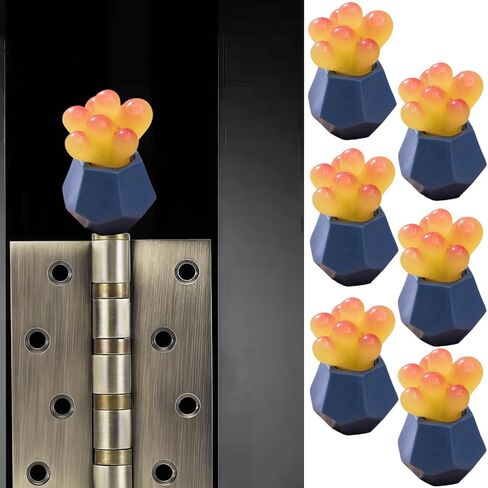 Cute Mini Creative Yellow Succulent Plant Hinge Heads Decorative Topper Set 6PCS, Home Decoration,Magnetic Hinge Head Toppers Door Hinge in Saudi Arabia