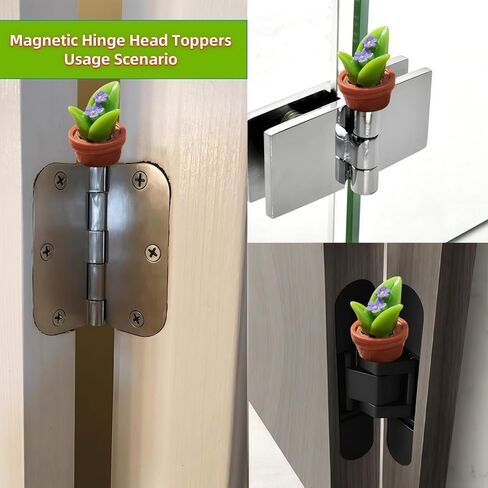 Cute Mini Creative Succulent Plant with Purple Flowers Hinge Heads Decorative Topper Set 6PCS, Home Decoration,Magnetic Hinge Head Toppers Door Hinge in Saudi Arabia