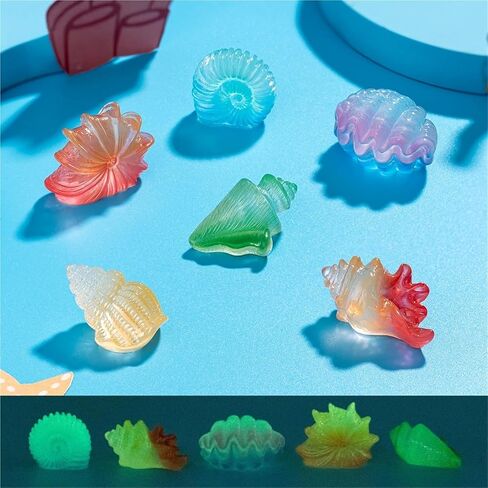 Cute Mini Creative Noctilucent Marine Creatures, Seashells Hinge Heads Decorative Topper Set 6PCS, Home Decoration,Magnetic Hinge Head Toppers Door Hinge in Saudi Arabia