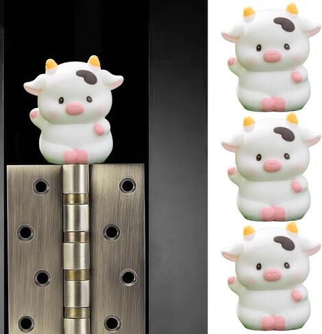 Cute Mini Creative Say Hello, Cow Hinge Heads Decorative Topper Set 3PCS, Home Decoration,Magnetic Hinge Head Toppers Door Hinge in Saudi Arabia