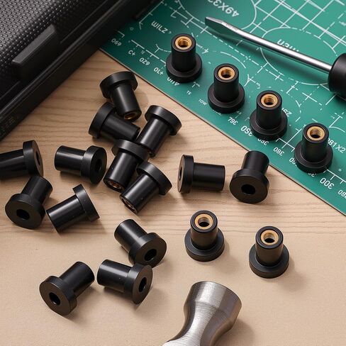 20 Pcs 1/4"-20 x 3/4" Rubber Well Nuts Neoprene Expansion Brass Nuts in Kuwait