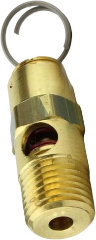 AS250190 صمام تخفيف أمان ضاغط الهواء - لاستبدال أجزاء ضاغط الهواء Conrader - صمام إيقاف الضاغط - 190 رطل لكل بوصة مربعة 1/4 بوصة ذكر NPT 91 SCFM إجمالي طول الصمام: 1-5/8 بوصة نحاس صلب ذهبي in Kuwait