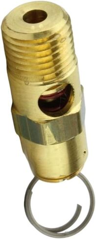 AS250190 صمام تخفيف أمان ضاغط الهواء - لاستبدال أجزاء ضاغط الهواء Conrader - صمام إيقاف الضاغط - 190 رطل لكل بوصة مربعة 1/4 بوصة ذكر NPT 91 SCFM إجمالي طول الصمام: 1-5/8 بوصة نحاس صلب ذهبي in Kuwait