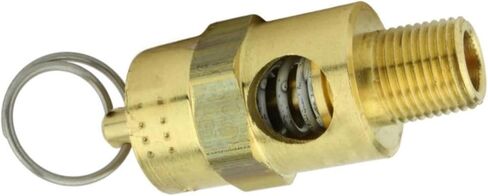 صمام تخفيف ضغط أمان ضاغط الهواء 250-1/8-150 - لاستبدال أجزاء ضاغط الهواء Conrader - صمام إيقاف الخزان - 1/8 بوصة ذكر NPT ملولب 150 PSI 132 SCFM صمام L: 1-3/4 بوصة نحاس صلب ذهبي in Kuwait