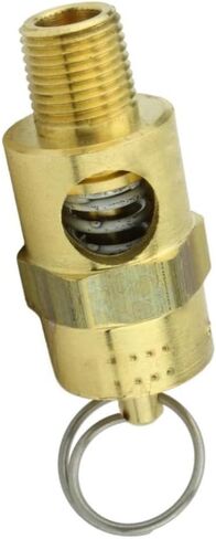 صمام تخفيف ضغط أمان ضاغط الهواء 250-1/8-150 - لاستبدال أجزاء ضاغط الهواء Conrader - صمام إيقاف الخزان - 1/8 بوصة ذكر NPT ملولب 150 PSI 132 SCFM صمام L: 1-3/4 بوصة نحاس صلب ذهبي in Kuwait