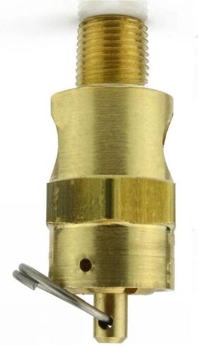 صمام تخفيف ضغط أمان ضاغط الهواء 250-1/8-150 - لاستبدال أجزاء ضاغط الهواء Conrader - صمام إيقاف الخزان - 1/8 بوصة ذكر NPT ملولب 150 PSI 132 SCFM صمام L: 1-3/4 بوصة نحاس صلب ذهبي in Kuwait