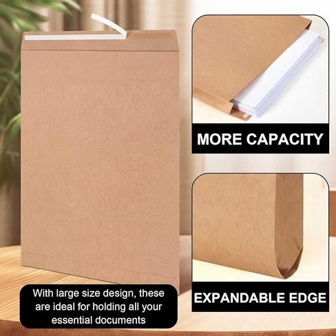 15 PCS 14 × 18 × 2 بوصة كتالوج الكتالوج القابل للتوسيع الكبيرة مانيلا كرافت قشور وختم مظاريف ضوء كبير للرسائل البريدية لمستندات منزل المكتب صور تخزين الصور in Saudi Arabia
