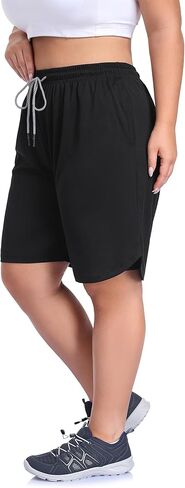 ZERDOCEAN Women's Plus Size 2 in 1 Running Shorts with Liner, Casual Workout Training Gym Athletic Sport Shorts with Pockets in Saudi Arabia