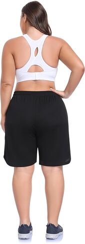 ZERDOCEAN Women's Plus Size 2 in 1 Running Shorts with Liner, Casual Workout Training Gym Athletic Sport Shorts with Pockets in Saudi Arabia