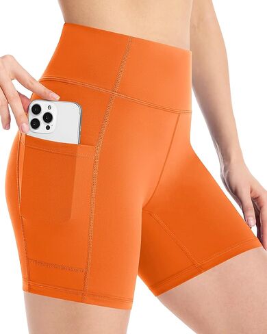 Moozava Women's Biker Shorts 4"/6"/8" High Waisted Tummy Control Workout Gym Yoga Running Volleyball Spandex Shorts 3 Pockets in Kuwait
