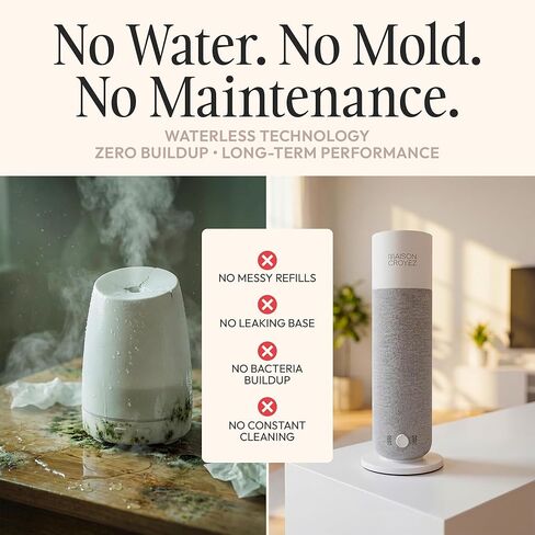 Waterless Essential Oil Diffuser (120ml Bottle) – Nebulizing Aroma Diffuser, 3 Intensity Levels, 1/3/6H Timer + Auto Mode, Warm Ambient Light, Up to 600 sqft in Saudi Arabia