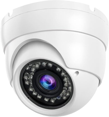 Anpviz 5MP Analog CCTV Camera, HD 4-in-1(TVI/AHD/CVI/CVBS), 4X Manual Focus/Zoom Analog Camera 2.8-12mm Varifocal Lens, IR LEDs Dome Turret Security Camera, ONLY Compatible with 5MP/3K/8MP DVR (White) in Kuwait