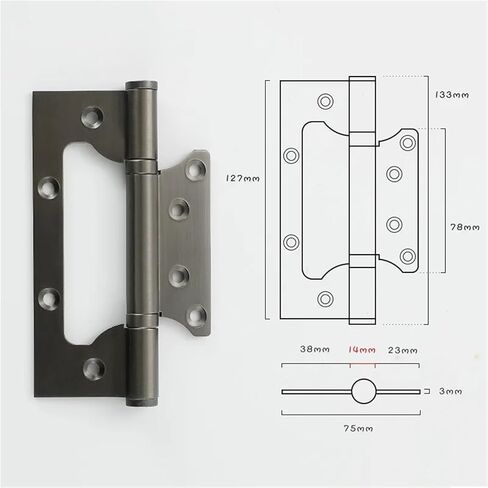 5.25-inch 6.5-inch Household Swing Brass Hinges Indoor Bedroom Doors 1Pcs(6.5-inch-2-Gun Grey) in Saudi Arabia