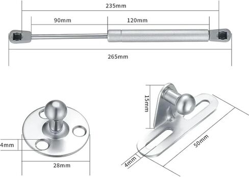 30N-200N Gas Spring Cabinet Hinge Copper Core Lift Support Hydraulic Kitchen Cupboard Door 2/4Pcs(10KG 100N-1,4PCS) in Saudi Arabia