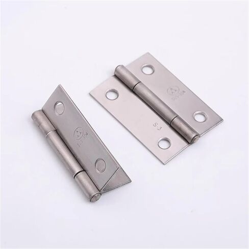 مفصلات الأبواب العتيقة المصنوعة من الفولاذ المقاوم للصدأ SUS-37 باللون الفضي ملحقات الأجهزة 2 قطعة in Kuwait