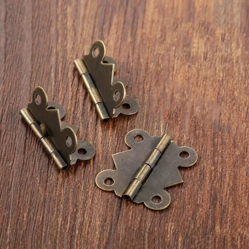 Brushed Bronze Hinge Retro 4 Holes Metal Furniture Fittings 20/30Pcs(Bronze-30Pcs) in Saudi Arabia