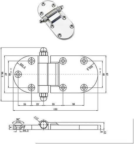 مفصل بحافة مستديرة على شكل 304 من الفولاذ المقاوم للصدأ آلات وخزائن الأتمتة الصناعية 1 قطعة in Kuwait