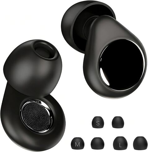 Ear Plugs for Sleeping, 45dB Noise Cancelling & Reusable Silicone Earplugs - Noise Reduction for Snoring, Concerts, Airplane Travel, Side Sleepers, Includes 6 Tips (Obsidian) (Black) in Saudi Arabia