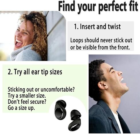 Ear Plugs for Sleeping, 45dB Noise Cancelling & Reusable Silicone Earplugs - Noise Reduction for Snoring, Concerts, Airplane Travel, Side Sleepers, Includes 6 Tips (Obsidian) (Black) in Saudi Arabia