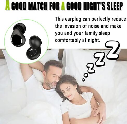 Ear Plugs for Sleeping, 45dB Noise Cancelling & Reusable Silicone Earplugs - Noise Reduction for Snoring, Concerts, Airplane Travel, Side Sleepers, Includes 6 Tips (Obsidian) (Black) in Saudi Arabia