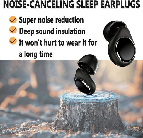Ear Plugs for Sleeping, 45dB Noise Cancelling & Reusable Silicone Earplugs - Noise Reduction for Snoring, Concerts, Airplane Travel, Side Sleepers, Includes 6 Tips (Obsidian) (Black) in Saudi Arabia