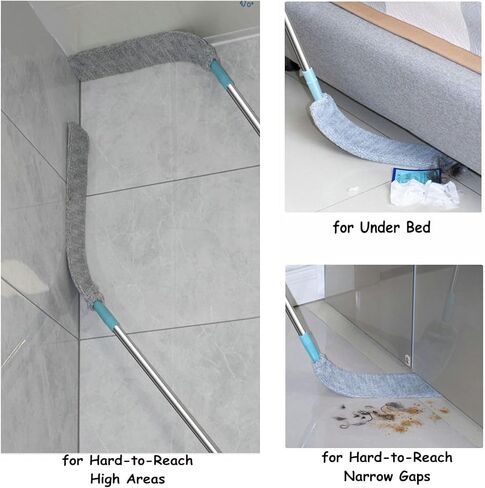 Retractable Gap Dust Cleaner Cleaning Tools with 3 Microfiber Dusting Cloths Long Handle 48.5inches Washable and Retractable Duster Brush for Cleaning Under Appliances Furniture Couch Fridge in Saudi Arabia
