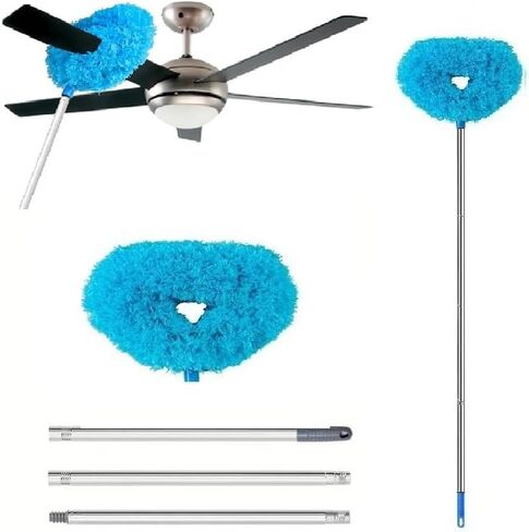 Ceiling Fan Cleaner Duster, Adjustable and Removable Fan Blade Cleaner from 18 to 62 Inches for Cleaning Walls Bookshelves Furniture Door Window Top (Gray) in Kuwait