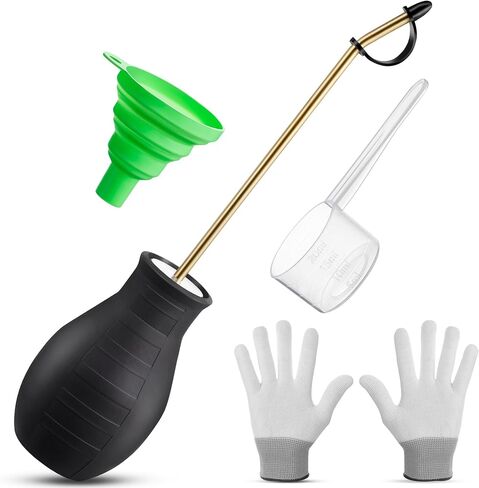 14OZ Diatomaceous Earth Powder Duster, Bulb Sprayer Insect Duster, Garden Powder Applicator Dispenser with Long Metal Tube for Home Organic Gardening Agricultural Supply in Saudi Arabia