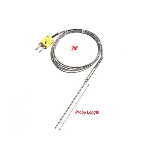 K-Type Armored Temperature Sensing Thermocouple 2-Meter Cable Length 1mm–8mm Diameter Flexible Probe 1100℃ High-Temp 1Pcs(2M Probe 1x100mm) in Saudi Arabia
