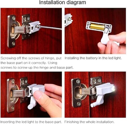 Hinge, 16Pcs LED Sensor Light for Kitchen Cabinet Cupboard Closet Night Lights Living Room/Bedroom/Wardrobe in Saudi Arabia