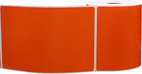 4 x 6 Direct Thermal Top Coated Orange Labels, 1″ Inch Core, 250 Count - Label Paper for Thermal Printer Labels, Permanent Adhesive, Suitable for Various Industries in Saudi Arabia