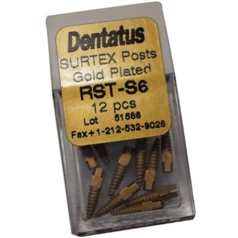 DN-RST-S6 Suretex Gold Post, Short, 7.8mm Length, Size 6, Shape, (Pack of 12) in Saudi Arabia