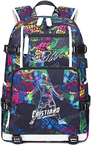 FANwenfeng Soccer Player 7 Luminous Multifunction Backpack Travel Football Fans Bag For Men Women (Style 12) in Saudi Arabia