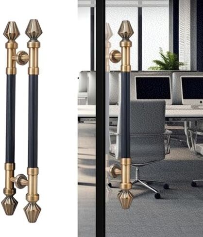 European Style Door Pull Handle Bar for Glass Wooden Barn Doors Commercial Grab Pulls (Size: 60cm x 33cm) in Saudi Arabia