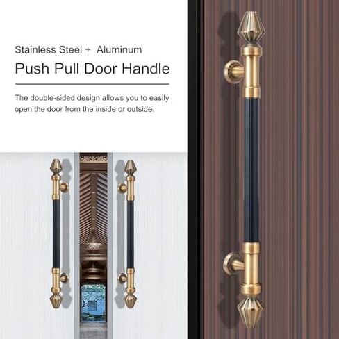 European Style Door Pull Handle Bar for Glass Wooden Barn Doors Commercial Grab Pulls (Size: 60cm x 33cm) in Saudi Arabia